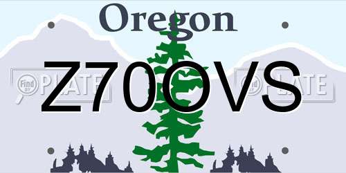 Z70OVS Oregon License Plate