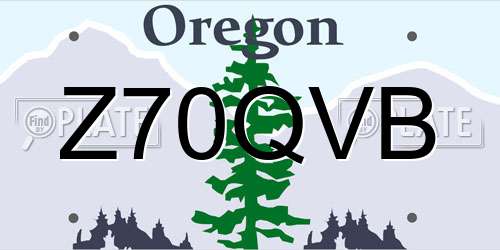 Z70QVB Oregon License Plate