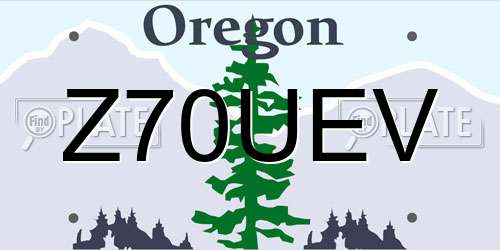 Z70UEV Oregon License Plate