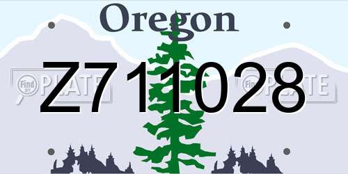 Z711028 Oregon License Plate