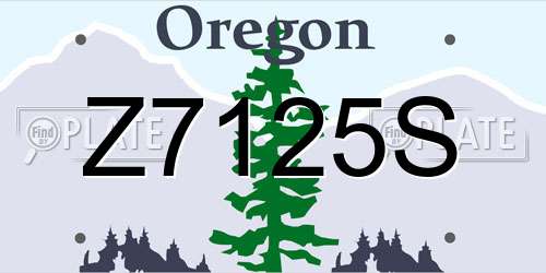 Z7125S Oregon License Plate