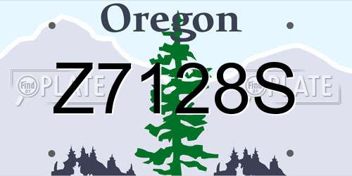 Z7128S Oregon License Plate