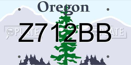Z712BB Oregon License Plate