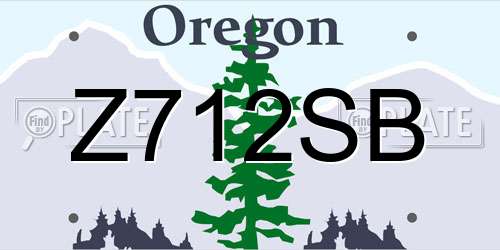Z712SB Oregon License Plate