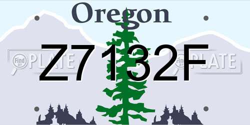 Z7132F Oregon License Plate
