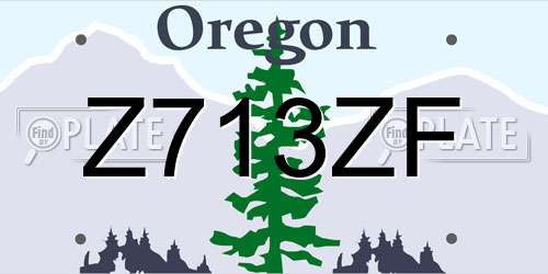 Z713ZF Oregon License Plate
