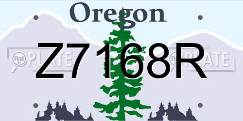 Z7168R Oregon License Plate