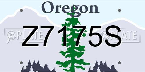 Z7175S Oregon License Plate