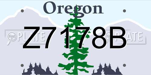 Z7178B Oregon License Plate
