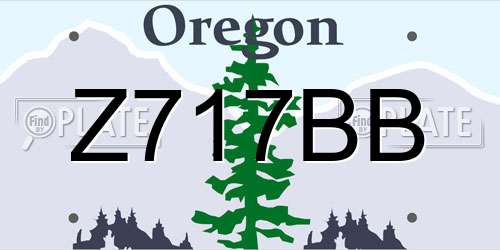 Z717BB Oregon License Plate