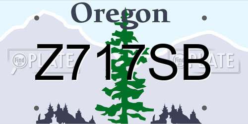 Z717SB Oregon License Plate