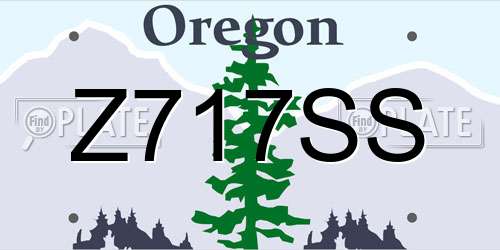 Z717SS Oregon License Plate