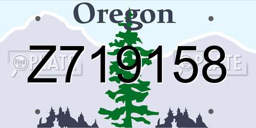 Z719158 Oregon License Plate