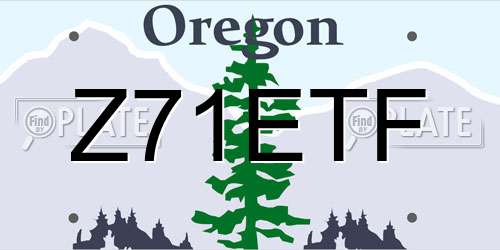 Z71ETF Oregon License Plate