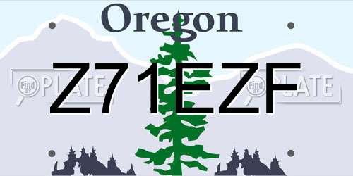 Z71EZF Oregon License Plate