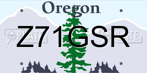 Z71GSR Oregon License Plate