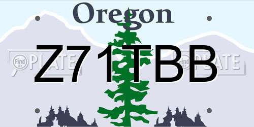 Z71TBB Oregon License Plate