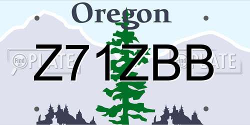Z71ZBB Oregon License Plate