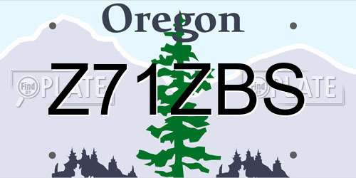 Z71ZBS Oregon License Plate