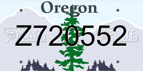 Z720552 Oregon License Plate