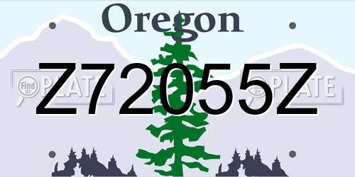 Z72055Z Oregon License Plate