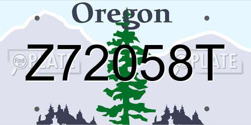 Z72058T Oregon License Plate