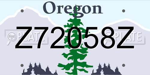 Z72058Z Oregon License Plate