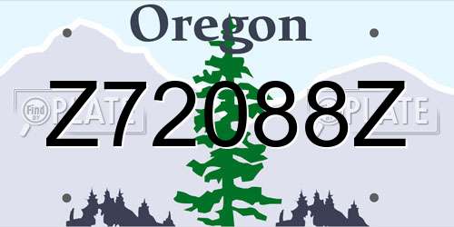 Z72088Z Oregon License Plate