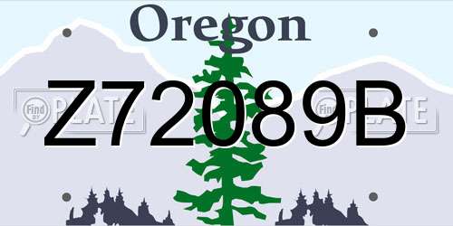 Z72089B Oregon License Plate