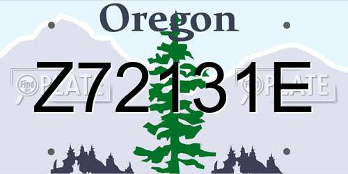 Z72131E Oregon License Plate