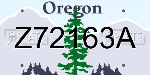 Z72163A Oregon License Plate