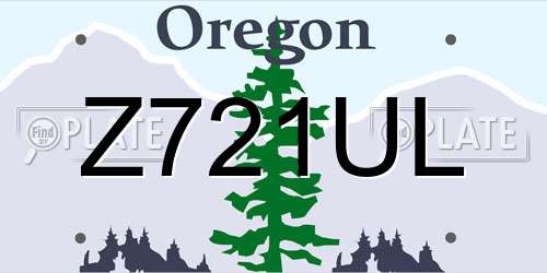 Z721UL Oregon License Plate