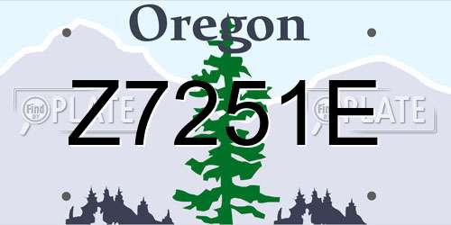 Z7251E Oregon License Plate
