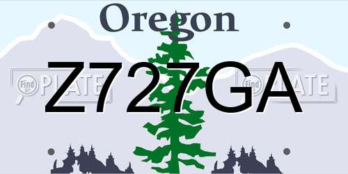 Z727GA Oregon License Plate