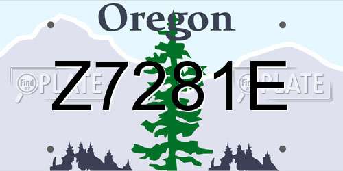 Z7281E Oregon License Plate
