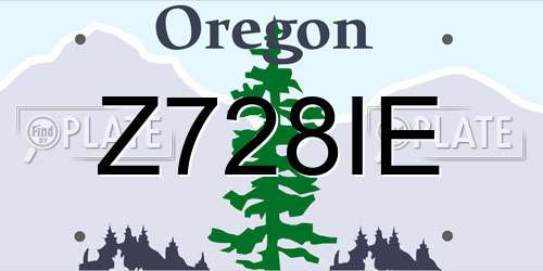 Z728IE Oregon License Plate