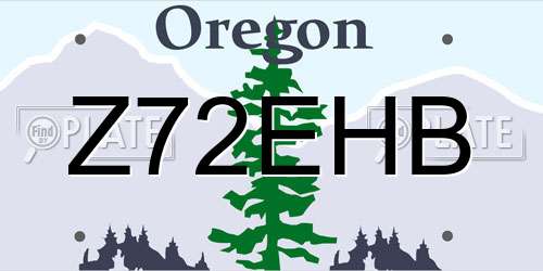 Z72EHB Oregon License Plate