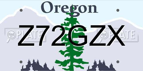 Z72GZX Oregon License Plate