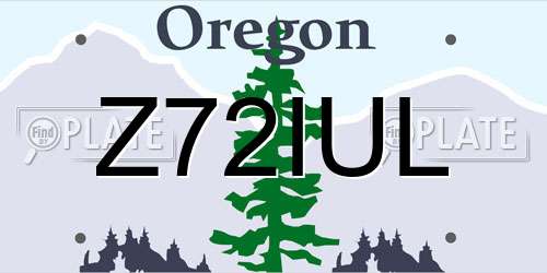 Z72IUL Oregon License Plate