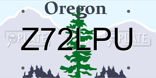 Z72LPU Oregon License Plate