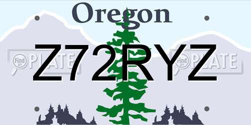 Z72RYZ Oregon License Plate