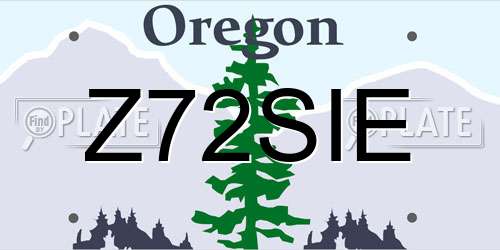 Z72SIE Oregon License Plate