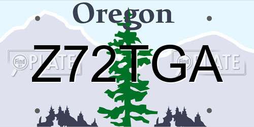 Z72TGA Oregon License Plate