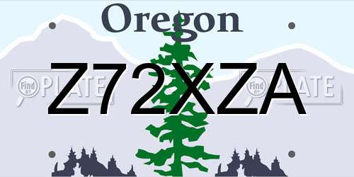 Z72XZA Oregon License Plate