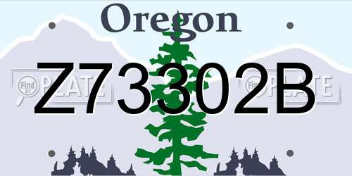 Z73302B Oregon License Plate