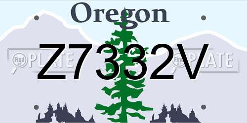 Z7332V Oregon License Plate