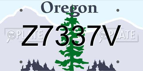 Z7337V Oregon License Plate