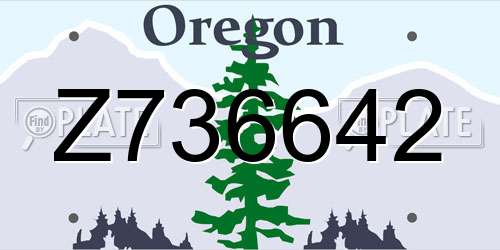Z736642 Oregon License Plate