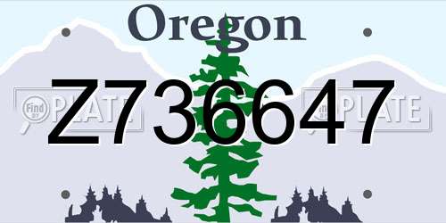 Z736647 Oregon License Plate