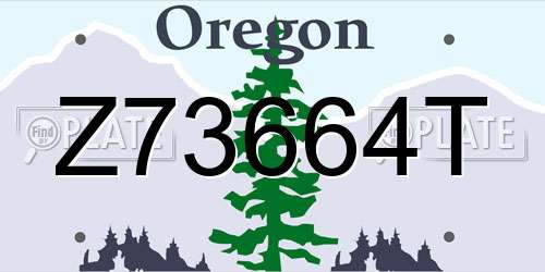 Z73664T Oregon License Plate
